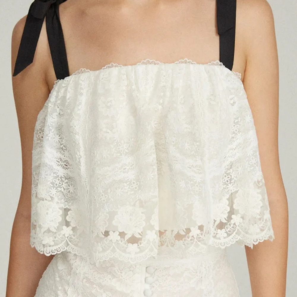 SALONI Skirt & Top in Ivory Lace, size 6 - Picture 3 of 16